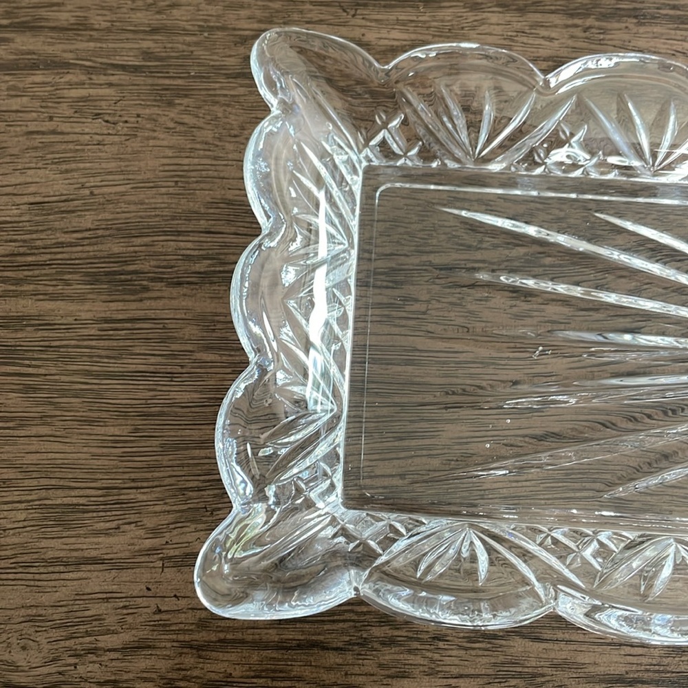 Godinger Art Dublin Clear Glass Crystal Rectangular Tray 16 3/4 x 6 3/4 x 1 1/2 - Picture 3 of 15